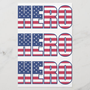 Hero American Flag Stars Stripes Red Blue Briefpapier