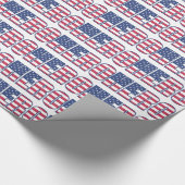 Hero American Flag Stars Stripes Red Blue Cadeaupapier (Hoek)