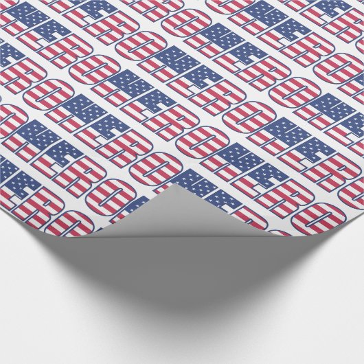 Hero American Flag Stars Stripes Red Blue Cadeaupapier (Hoek)