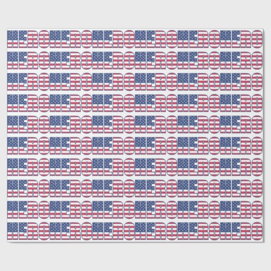 Hero American Flag Stars Stripes Red Blue Cadeaupapier (Vlak)