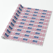 Hero American Flag Stars Stripes Red Blue Cadeaupapier (Uitgerold)
