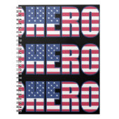 Hero American Flag Stars Stripes Red Blue Notitieboek (Voorkant)