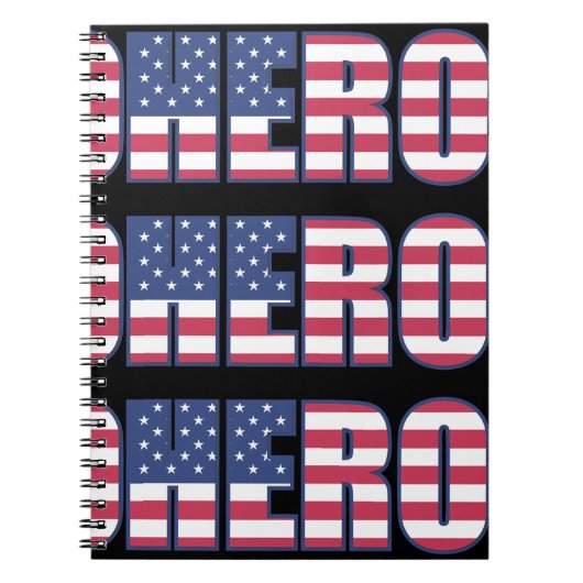Hero American Flag Stars Stripes Red Blue Notitieboek (Voorkant)