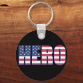 Hero American Flag Stars Stripes Red Blue Sleutelhanger (Voorkant)