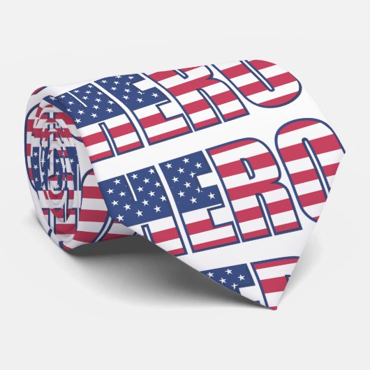 Hero American Flag Stars Stripes Red Blue Stropdas (Opgerold)