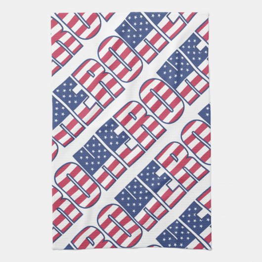 Hero American Flag Stars Stripes Red Blue Theedoek (Verticaal)