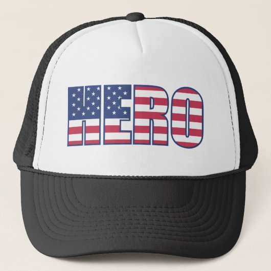 Hero American Flag Stars Stripes Red Blue Trucker Pet (Voorkant)