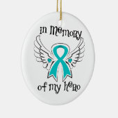 Hero Angel Wings Ovarian Cancer Keramisch Ornament (Rechts)