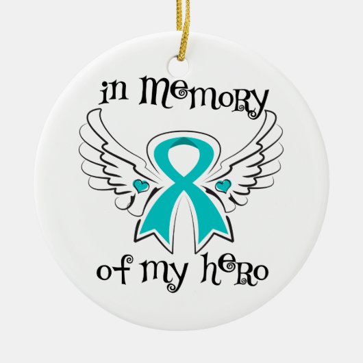 Hero Angel Wings Ovarian Cancer Keramisch Ornament (Voorkant)