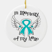 Hero Angel Wings Ovarian Cancer Keramisch Ornament (Achterkant)