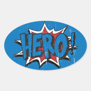  Hero Art Graphic Super Heroes Art Ovale Sticker