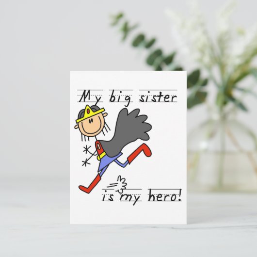 Hero Big Sister Tshirts en Gifts Briefkaart (Staand voorkant)