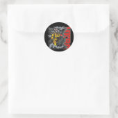 HERO-brandweerman Ronde Sticker (Tas)
