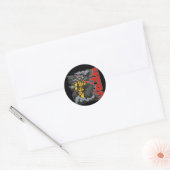 HERO-brandweerman Ronde Sticker (Envelop)