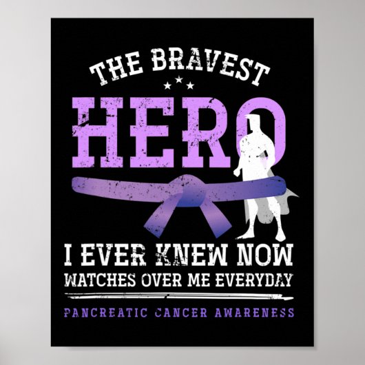 Hero Brave Cancer Warrior Gift Pancreaskanker A Poster (Voorkant)