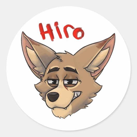 Hero Burrows Ronde Sticker (Voorkant)