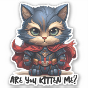 Hero Cat - "Ben je kitten mij?" Sticker