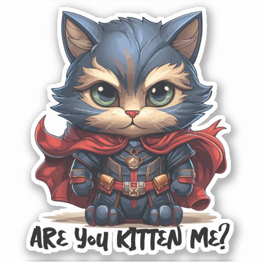 Hero Cat - "Ben je kitten mij?" Sticker (Voorkant)