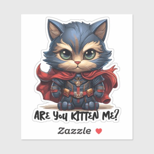 Hero Cat - "Ben je kitten mij?" Sticker (Vel)