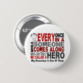 Hero Comes Along 1 Grandma Lung Cancer Ronde Button 5,7 Cm (Voorkant /achterkant)