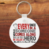 Hero Comes Along 1 Wife Lung Cancer Sleutelhanger (Voorkant)