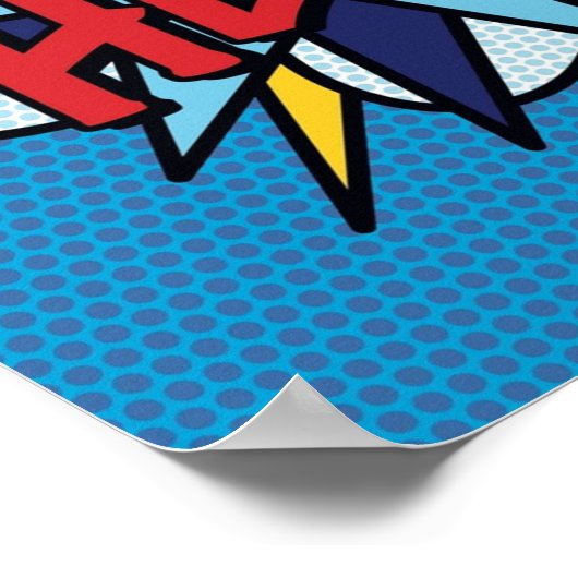 HERO Comic Book Pop Art Modern Fun Retro Poster (Hoek)