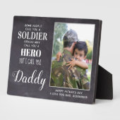 Hero Dad Army Militaire soldaat Soldier Fathers Da Fotoplaat (Zijkant)