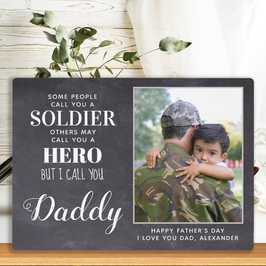 Hero Dad Army Militaire soldaat Soldier Fathers Da Fotoplaat