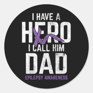 Hero Dad Epilepsie Bewustzijn Epilepsie Pati Ronde Sticker