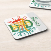 Hero Dad Fath Sunset Stropdas, snor en zonnebril Bier Onderzetter (Linkerzijde)
