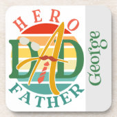 Hero Dad Fath Sunset Stropdas, snor en zonnebril Bier Onderzetter (Voorkant)