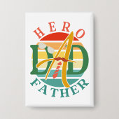 Hero Dad Fath Sunset Stropdas, snor en zonnebril Button (Voorkant)