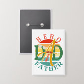 Hero Dad Fath Sunset Stropdas, snor en zonnebril Button (Voorkant / Achterkant)