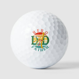 Hero Dad Fath Sunset Stropdas, snor en zonnebril Golfballen