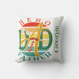 Hero Dad Fath Sunset Stropdas, snor en zonnebril Kussen