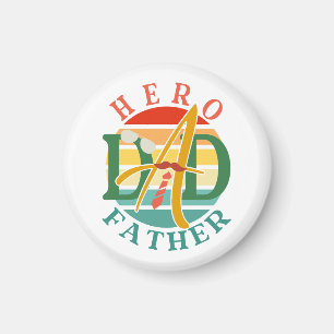 Hero Dad Fath Sunset Stropdas, snor en zonnebril Magneet