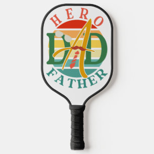 Hero Dad Fath Sunset Stropdas, snor en zonnebril Pickleball Paddle