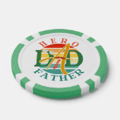 Hero Dad Fath Sunset Stropdas, snor en zonnebril Poker Chips (Enkel)