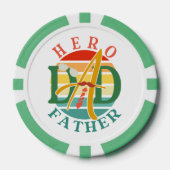Hero Dad Fath Sunset Stropdas, snor en zonnebril Poker Chips (Voorkant)