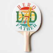 Hero Dad Fath Sunset Stropdas, snor en zonnebril Tafeltennisbatje (Achterkant)
