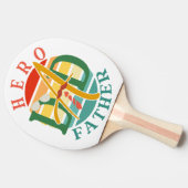 Hero Dad Fath Sunset Stropdas, snor en zonnebril Tafeltennisbatje (Zijkant)