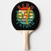 Hero Dad Fath Sunset Stropdas, snor en zonnebril Tafeltennisbatje (Voorkant)