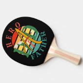 Hero Dad Fath Sunset Stropdas, snor en zonnebril Tafeltennisbatje (Zijkant)