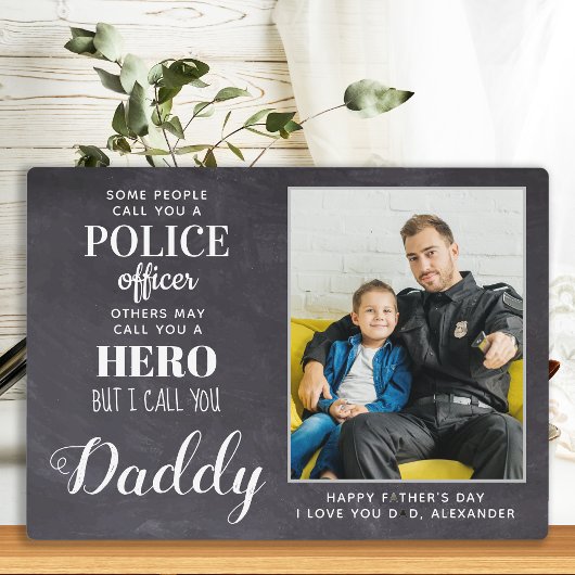 Hero Dad Fathers Day Foto politieman Fotoplaat