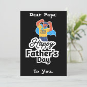 Hero Dad Happy Vaderdag Design Feestdagenkaart (Staand voorkant)