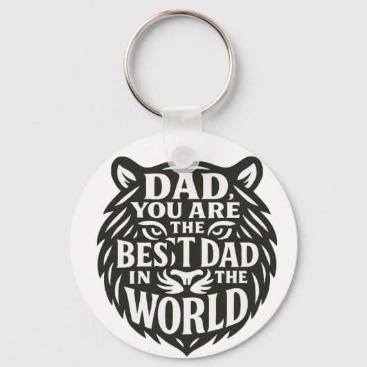 Hero Dad Tijger Typografie Sleutelhanger (Voorkant)