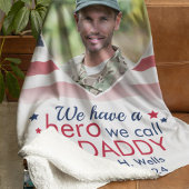 Hero Daddy Veteraan Gepersonaliseerde Amerikaanse  Fleece Deken