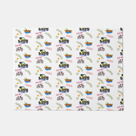 Hero Fiets Auto Vliegtuig Deurmat (Voorkant)