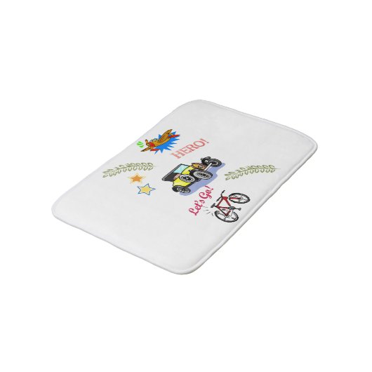 Hero Fiets Auto Vliegtuig Douche Mat Badkamer (Gekanteld)