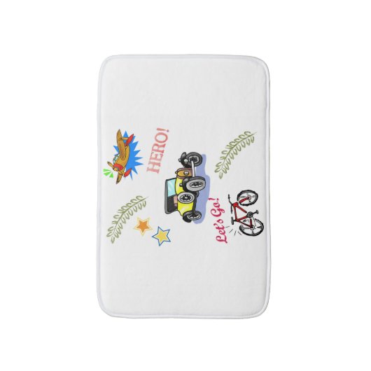 Hero Fiets Auto Vliegtuig Douche Mat Badkamer (Voorkant Verticaal)